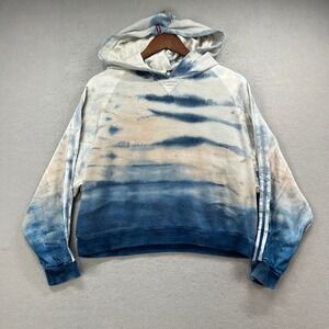 Hard Tail Hoodie Women S Blue White Tie Dye Fleece Casual Streetwear Pullover